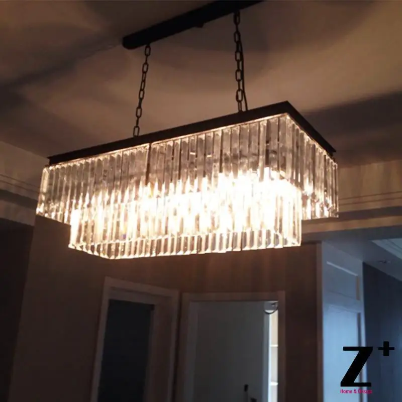 Replica Item Industrial Length 125cm 1920s Odeon Clear Glass Fringe Replica Item Industrial Length 125cm 1920s Odeon Clear Glass Fringe Rectangular Chandelier Vintage K9 Re Crystal