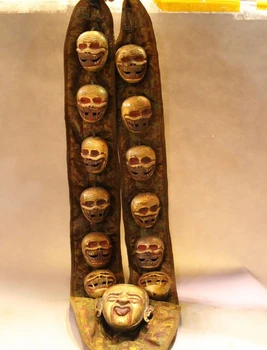32" Tibet Buddhism Temple Bronze 24k Gold 13 Skull Buddha Head King Bell Statue
32" Tibet Buddhism Temple Bronze 24k Gold 13 Skull Buddha Head King Bell Statue