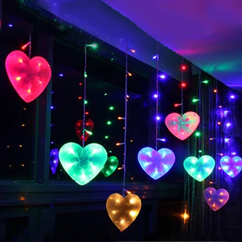 Thrisdar 3x0.65M 120LED Heart shaped Curtain Light Christmas Fairy String Garland Light Xmas Party Wedding Window Icicle Light
Thrisdar 3x0.65M 120LED Heart shaped Curtain Light Christmas Fairy String Garland Light Xmas Party Wedding Window Icicle Light