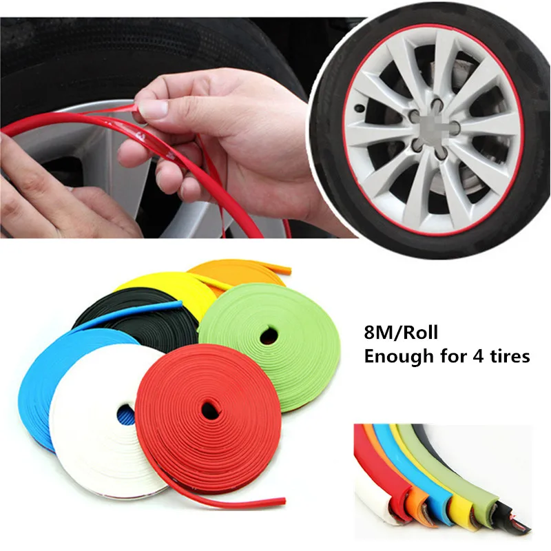 Car Styling 8M/ Roll Car Wheel Trim IPA Wheel Rims Protectors Decor Strip Tire Guard Line Rubber Mouldings Stickers Accessories
Car Styling 8M/ Roll Car Wheel Trim IPA Wheel Rims Protectors Decor Strip Tire Guard Line Rubber Mouldings Stickers Accessories