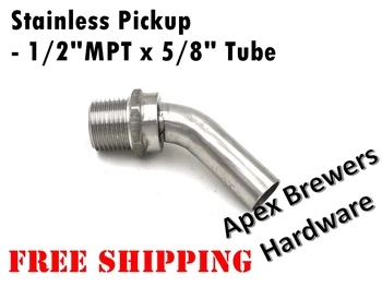 1/2" Male NPT Standard pickup - 5/8" O.D. Tube, Keg/Kettle dip tube, brewer hardware, Free Shipping
1/2" Male NPT Standard pickup - 5/8" O.D. Tube, Keg/Kettle dip tube, brewer hardware, Free Shipping