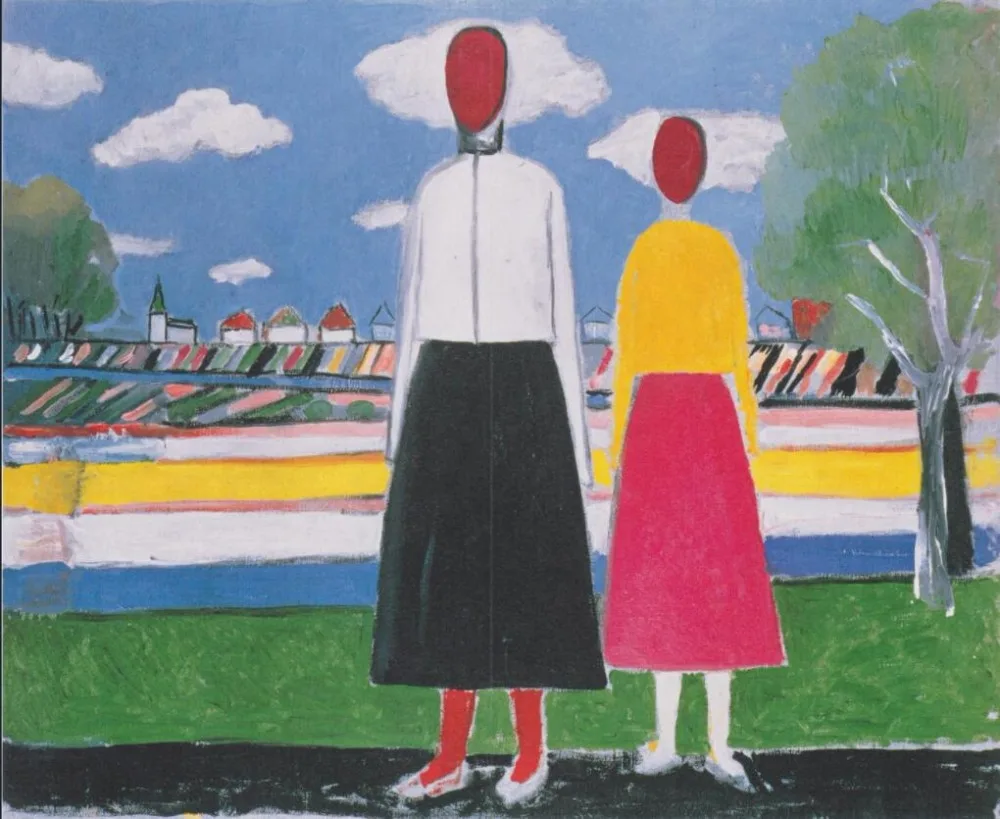 

High quality Oil painting Canvas Reproductions Two Figures in a Landscape (1932) By Kazimir Malevich hand painted