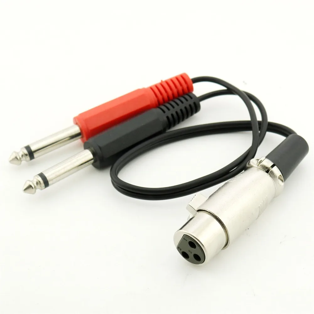 10pcs 1FT XLR Female Socket to Dual Mono 6.35mm 1/4" Mono Male Plug Y Splitter Cable
10pcs 1FT XLR Female Socket to Dual Mono 6.35mm 1/4" Mono Male Plug Y Splitter Cable