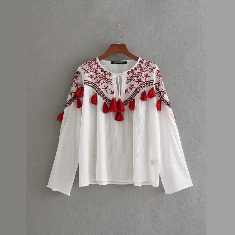 2018 fashion women retro embroidery hair ball decorate striped blouse casual long sleeve shirt loose tops femininas blusas S2891
2018 fashion women retro embroidery hair ball decorate striped blouse casual long sleeve shirt loose tops femininas blusas S2891