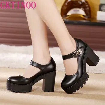 women's spring and autumn shoes thick high heels fashion women genuine leather shoes Round Toe platform pumps
women's spring and autumn shoes thick high heels fashion women genuine leather shoes Round Toe platform pumps