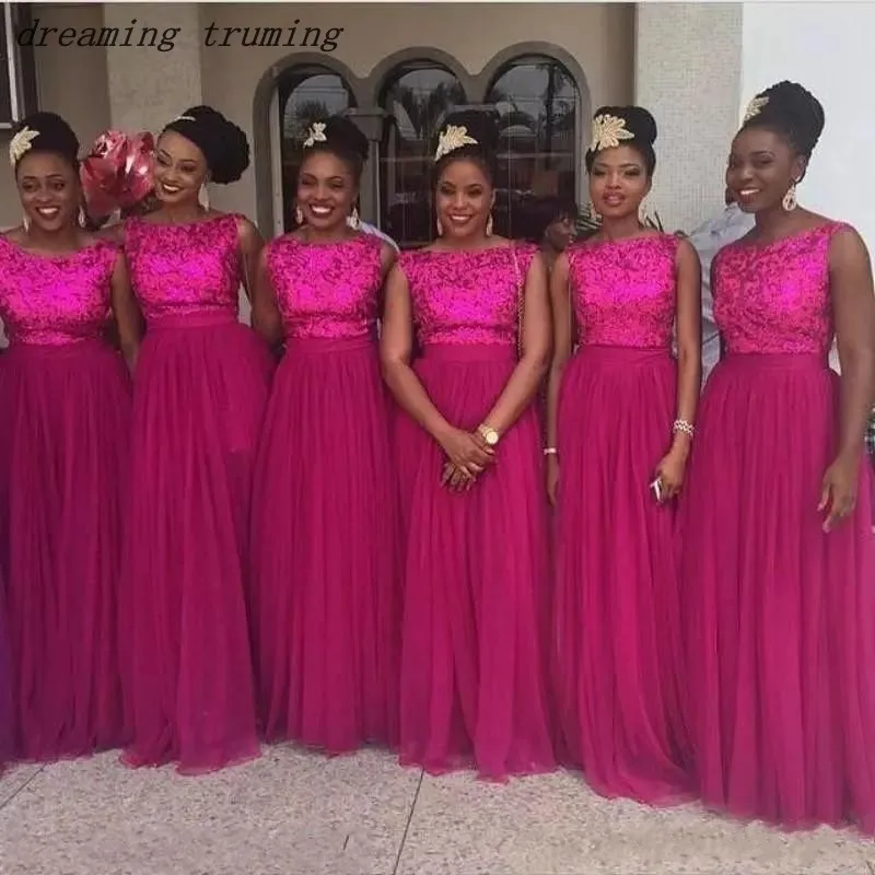 South African Fuchsia Bridesmaid Dresses A Line Sequined Tulle Cheap Plus Size Dubai Maid of Honor Dresses vestido de madrinha
South African Fuchsia Bridesmaid Dresses A Line Sequined Tulle Cheap Plus Size Dubai Maid of Honor Dresses vestido de madrinha