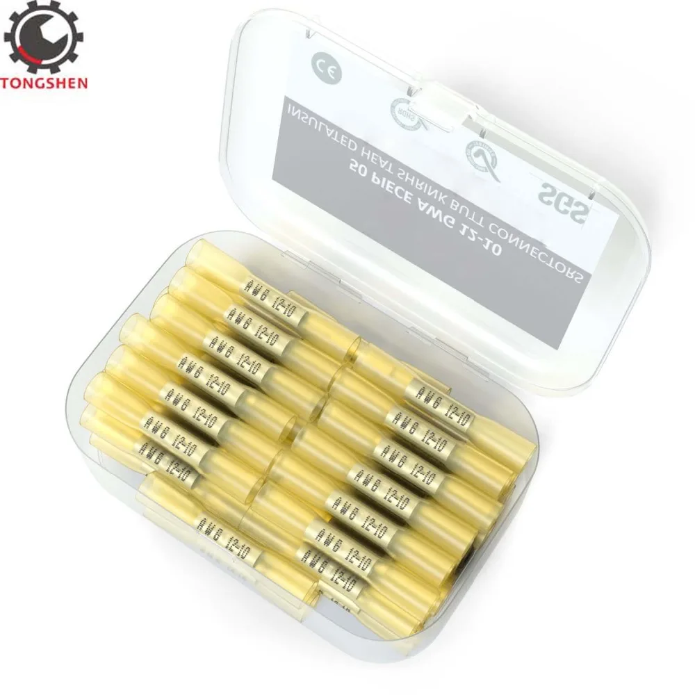 50PCS Heat Shrink Butt Connectors Insulated Electrical Splice Cable Crimp Terminals Yellow 12-10AWG Underground Wire Splice Kit
50PCS Heat Shrink Butt Connectors Insulated Electrical Splice Cable Crimp Terminals Yellow 12-10AWG Underground Wire Splice Kit