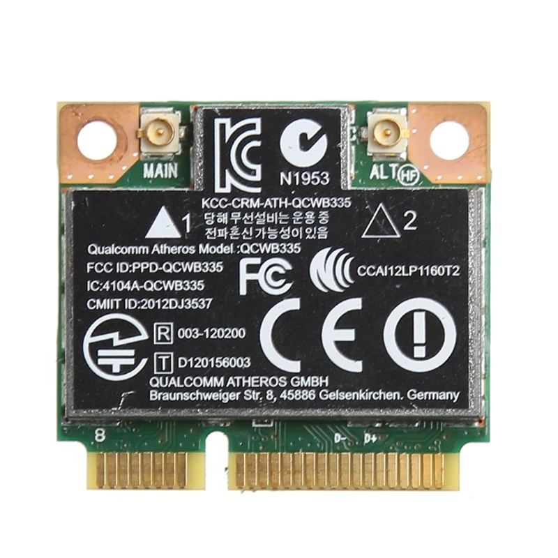 Фото 802.11b/g/n WiFi Bluetooth 4.0 Wireless Half Mini PCI-E Card For HP Atheros QCWB335 AR9565 SPS 690019-001 733476-001 | Компьютеры и