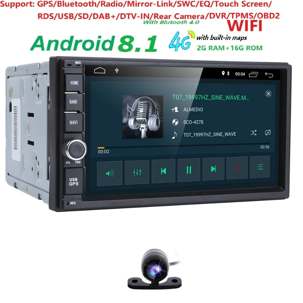 7" 2Din Universal Android 8.1 Quad Core 1024*600 Car PC Tablet GPS Navigation Radio Video Audio Player Wifi Car Headunit(No DVD)
7" 2Din Universal Android 8.1 Quad Core 1024*600 Car PC Tablet GPS Navigation Radio Video Audio Player Wifi Car Headunit(No DVD)