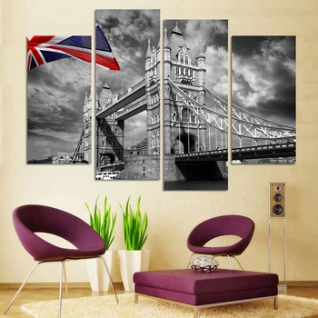 No Frame 4 Piece Canvas Painting on Canvas Print Wall Art Black and White Tower Bridge Picture Home Decor for Living Room
No Frame 4 Piece Canvas Painting on Canvas Print Wall Art Black and White Tower Bridge Picture Home Decor for Living Room