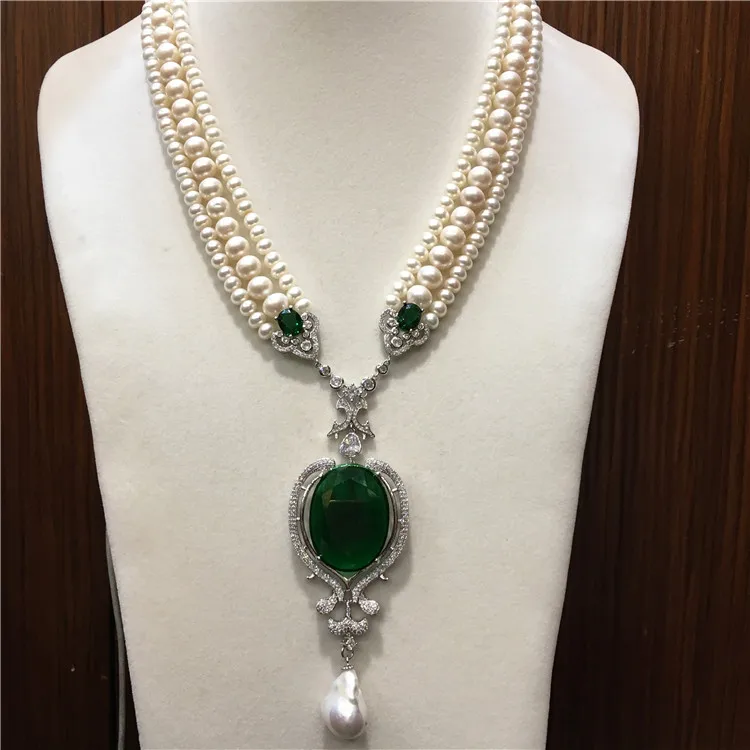 Hand knotted white natural freshwater pearl luxury multilayer sweater chain necklace fashion jewelry
Hand knotted white natural freshwater pearl luxury multilayer sweater chain necklace fashion jewelry