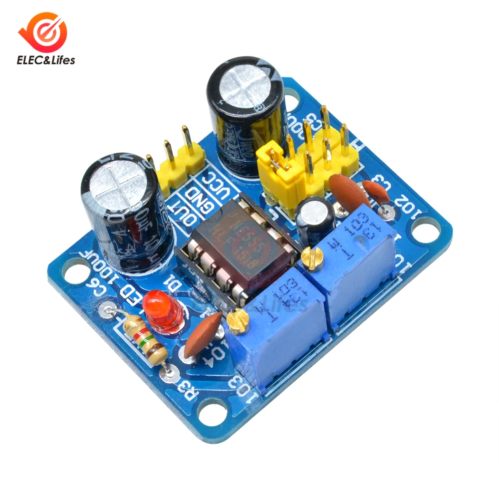 DC 5-15V NE555 Pulse Signal Generator Adjustable Pulse Frequency Duty Cycle Square Wave Rectangular Wave 555 NE555P Board Module
DC 5-15V NE555 Pulse Signal Generator Adjustable Pulse Frequency Duty Cycle Square Wave Rectangular Wave 555 NE555P Board Module