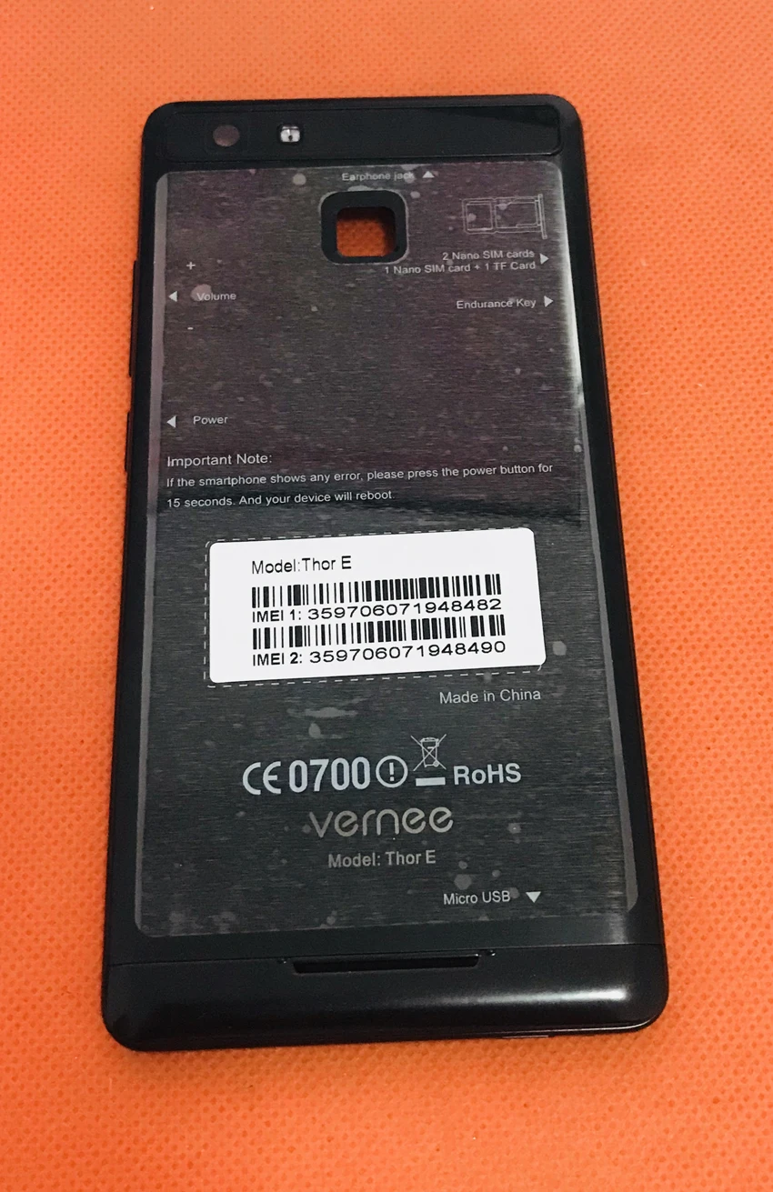 Used Original Back Battery case cover+camera glass lens for Vernee Thor E MTK6753 Octa Core 5.0"HD Free shipping
Used Original Back Battery case cover+camera glass lens for Vernee Thor E MTK6753 Octa Core 5.0"HD Free shipping