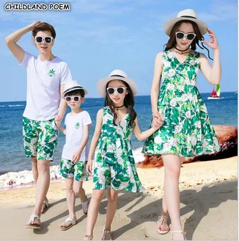 Family Matching Clothes Summer Mother Daughter Dresses Family Look Father Son Outfits Chiffon Beach Mom And Daughter Clothes 
Family Matching Clothes Summer Mother Daughter Dresses Family Look Father Son Outfits Chiffon Beach Mom And Daughter Clothes