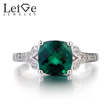 Leige Jewelry Emerald 925 Sterling Silver Ring Green Gemstone Cushion Cut May Birthstone Engagement Ring for Women
Leige Jewelry Emerald 925 Sterling Silver Ring Green Gemstone Cushion Cut May Birthstone Engagement Ring for Women