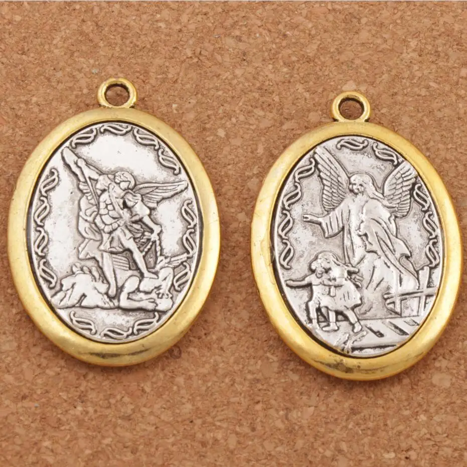 2pcs Two-Tone Catholic Patron Saint Pendant Michael St. Michael the Archangel 2inch Necklace Peadants L1779
2pcs Two-Tone Catholic Patron Saint Pendant Michael St. Michael the Archangel 2inch Necklace Peadants L1779