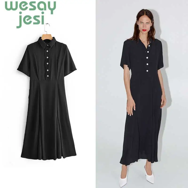 Dress Women Elegant Vintage sweet black Dress Stylish Sexy short sleeve Casual lose Beach Summer Sundress vestidos
Dress Women Elegant Vintage sweet black Dress Stylish Sexy short sleeve Casual lose Beach Summer Sundress vestidos