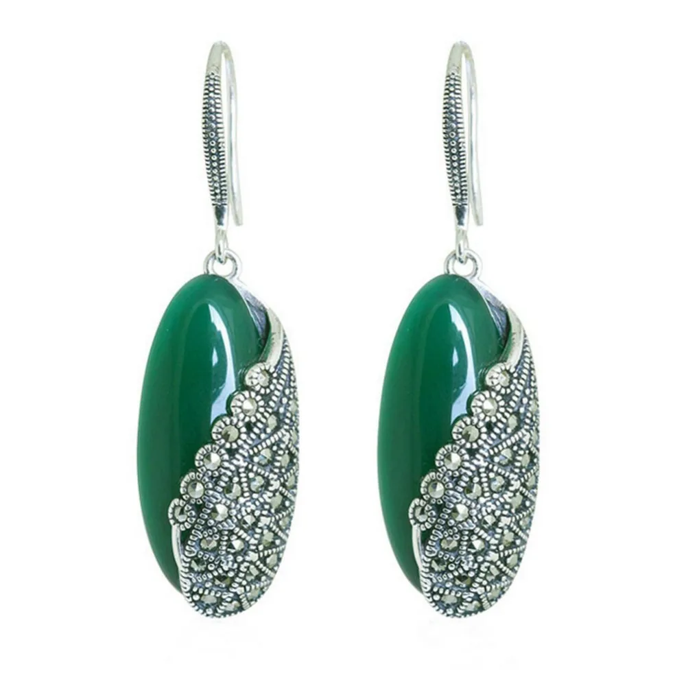 Jade Angel Thai Sterling Silver 10x22mm Green Onyx Moonstone Garnet Marcasite Dangle Earring Fine Women Earring Free Shipping
Jade Angel Thai Sterling Silver 10x22mm Green Onyx Moonstone Garnet Marcasite Dangle Earring Fine Women Earring Free Shipping