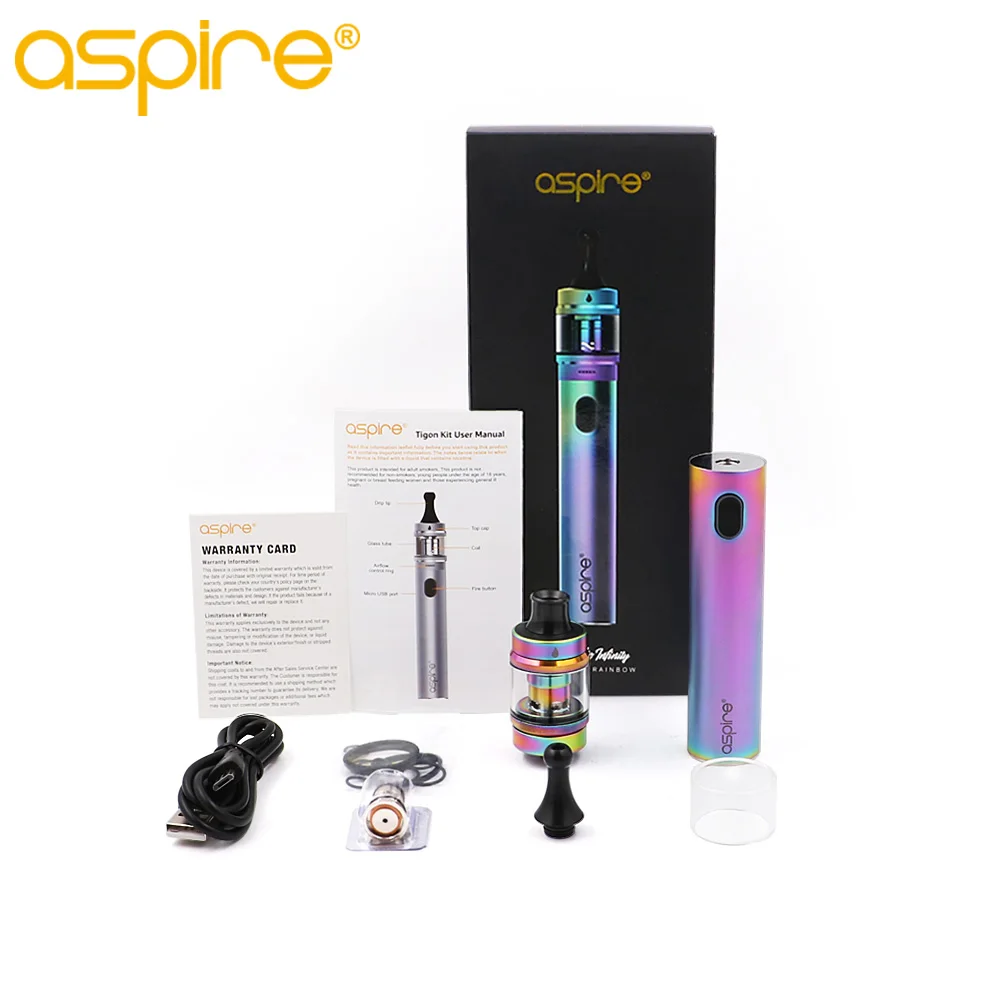 Original Aspire Tigon Kit MTL&DTL type with top filling 3.5ml/2ml atomizer Tank 2600mAh battery E Cigarette Vape Pen Kit
Original Aspire Tigon Kit MTL&DTL type with top filling 3.5ml/2ml atomizer Tank 2600mAh battery E Cigarette Vape Pen Kit