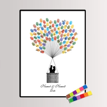 Creative Fingerprint DIY Wedding Guest Book For Wedding Decoration Fingerprint Signature Guestbook Thumbprint Hot Air Balloon
Creative Fingerprint DIY Wedding Guest Book For Wedding Decoration Fingerprint Signature Guestbook Thumbprint Hot Air Balloon