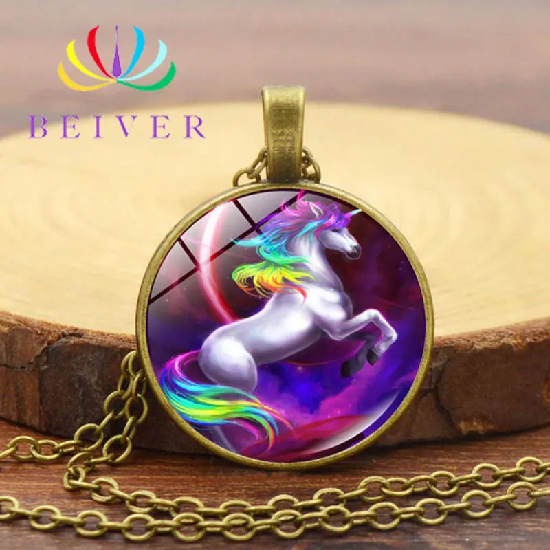 Beiver Fashion Rainbow Unicorn Necklace for Women Silver / Gold Color Wedding Jewelry
Beiver Fashion Rainbow Unicorn Necklace for Women Silver / Gold Color Wedding Jewelry