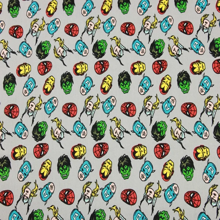140cm Width Marvel Super Hero The Avengers Head Print Gray Cotton Fabric for Baby Boy Clothes Hometextile Patchwork DIY-BK188
140cm Width Marvel Super Hero The Avengers Head Print Gray Cotton Fabric for Baby Boy Clothes Hometextile Patchwork DIY-BK188
