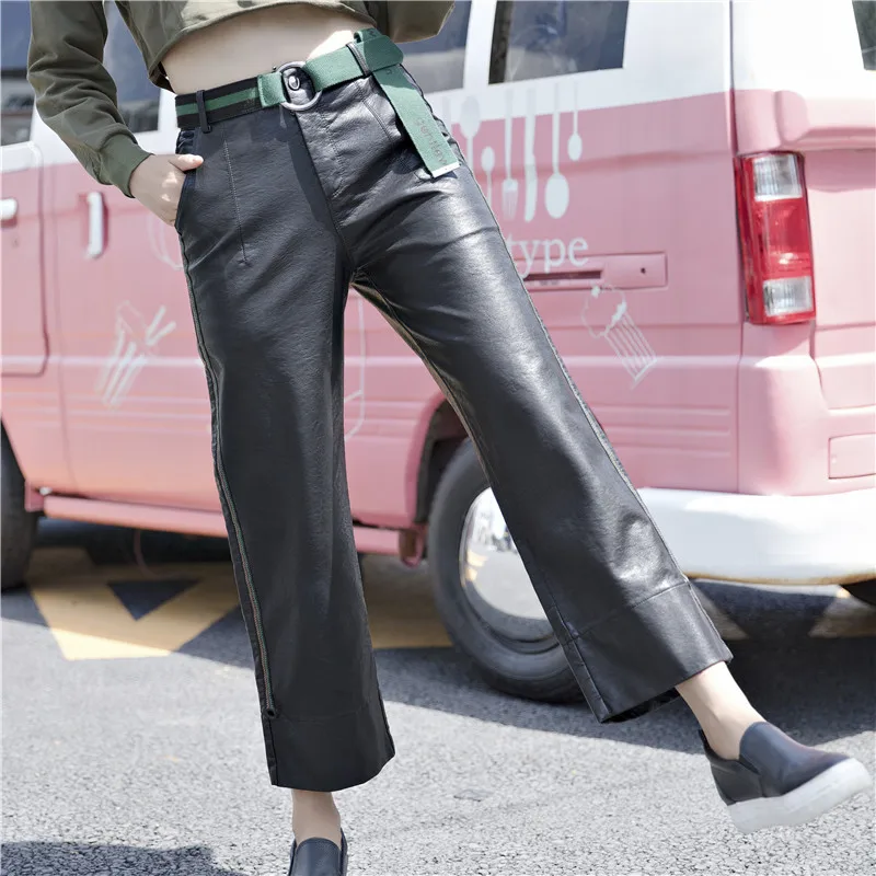 Autumn New Side Stripe Thin All-Match Spell Wide Leg Pants Female Loose Women PU Leather Casual Long Pants Fashion Women
Autumn New Side Stripe Thin All-Match Spell Wide Leg Pants Female Loose Women PU Leather Casual Long Pants Fashion Women