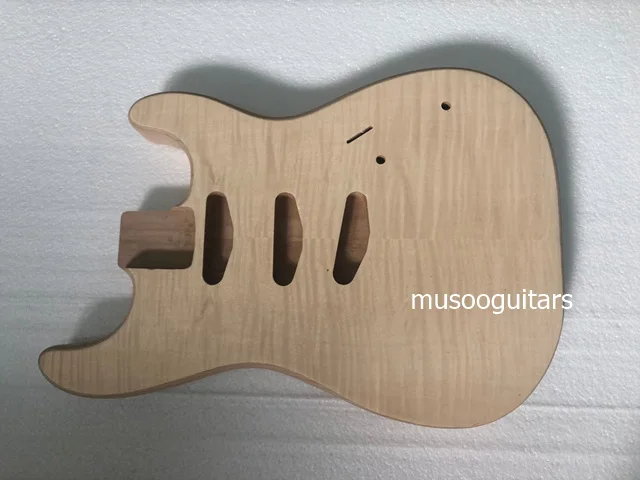 

Unfinish Electric Guitar Body With Flame Maple Veneer