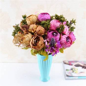 13 Heads Artificial Peony Flower Bridal Bouquet Wedding Simulation Peonies Vivid Fake Flower
13 Heads Artificial Peony Flower Bridal Bouquet Wedding Simulation Peonies Vivid Fake Flower