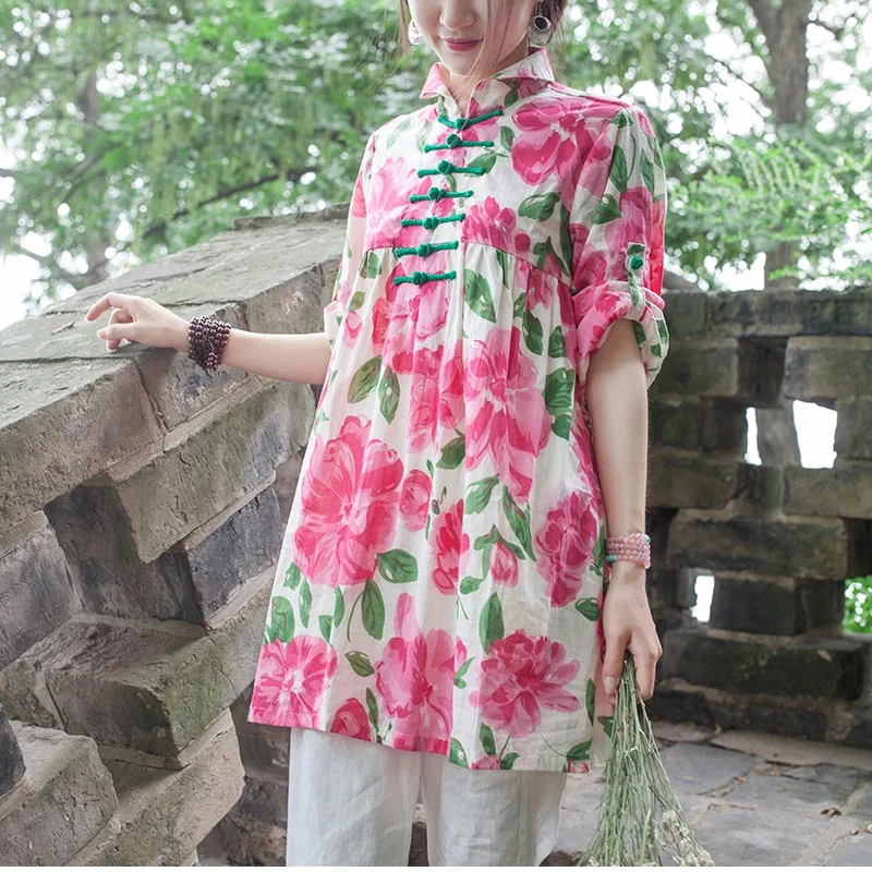 Chinese traditional costume cheongsam top linen shirt women elegant cotton and linen mandarin collar blouses AA4641
Chinese traditional costume cheongsam top linen shirt women elegant cotton and linen mandarin collar blouses AA4641
