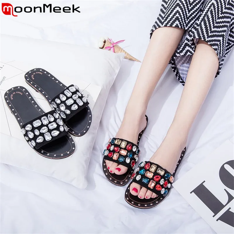 MoonMeek fashion new women slippers shallow comfortable ladies shoes flat with crystal slides outside or inside women slippers
MoonMeek fashion new women slippers shallow comfortable ladies shoes flat with crystal slides outside or inside women slippers
