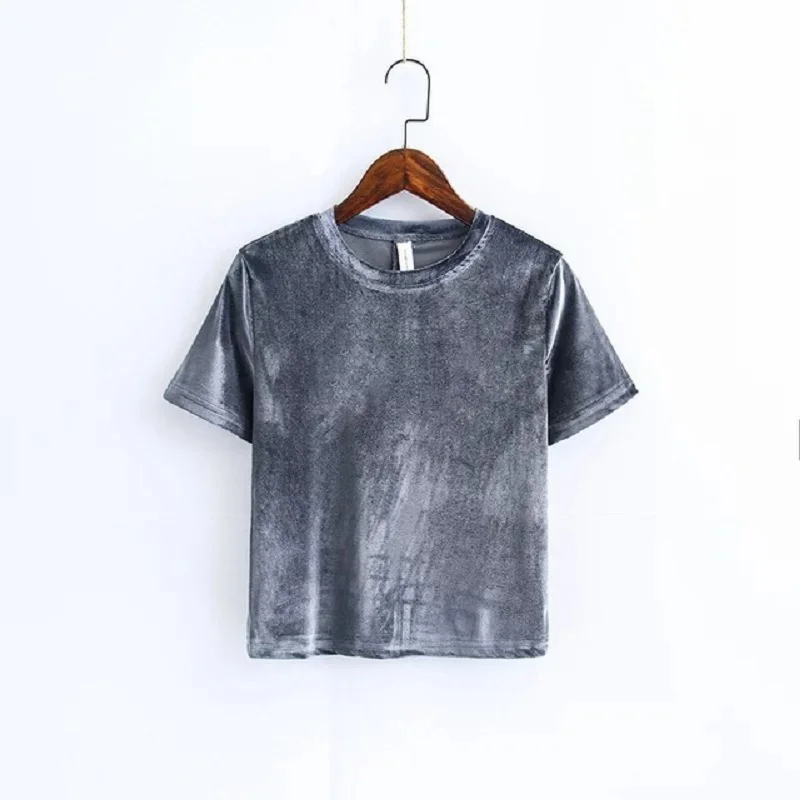 Summer 2018 Autumn women Sexy velvet color fashion short sleeve t-shirt Tube camisole velvet tshirt women tops crop top t-shirts
Summer 2018 Autumn women Sexy velvet color fashion short sleeve t-shirt Tube camisole velvet tshirt women tops crop top t-shirts