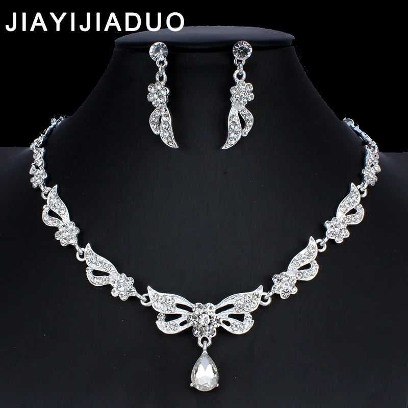 jiayijiaduo Women's Wedding Jewelry Set Silver Color Crystal Necklace Earrings Set Girls Banquet Dress Gifts dropshipping NE+EA
jiayijiaduo Women's Wedding Jewelry Set Silver Color Crystal Necklace Earrings Set Girls Banquet Dress Gifts dropshipping NE+EA