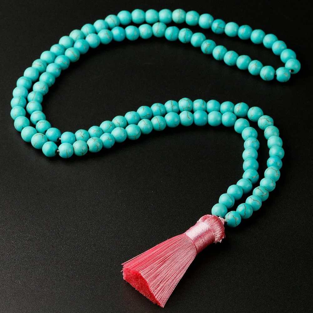 8mm Green Howlite Necklace Stone 108 Beads Buddha Tassel Charms Bracelet Women Yoga Boho Jewelry Gift for Girls
8mm Green Howlite Necklace Stone 108 Beads Buddha Tassel Charms Bracelet Women Yoga Boho Jewelry Gift for Girls