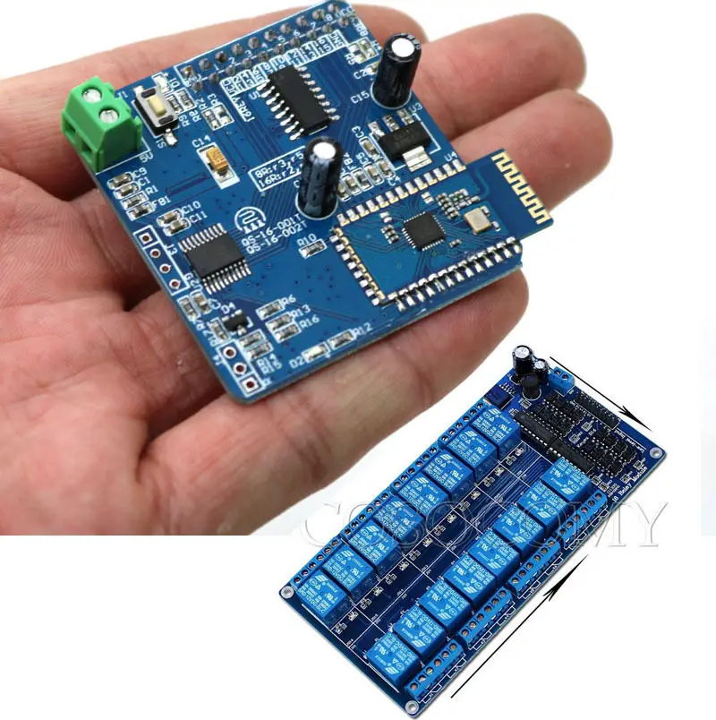 16 Channel Module + 16CH Bluetooth Relay Merge Android Remote control Switch Motor light Phone APP
16 Channel Module + 16CH Bluetooth Relay Merge Android Remote control Switch Motor light Phone APP