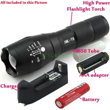 

E17 LED Flashlight 18650 zoom torch waterproof flashlights XM-L T6 3800LM 5 mode led Zoomable light For 3x AAA or 3.7v Battery