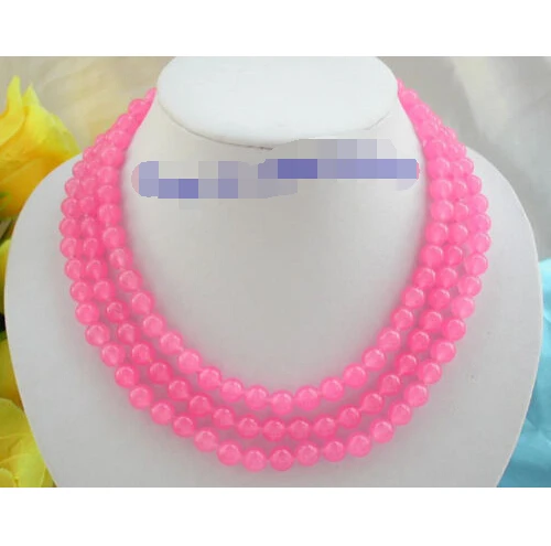 Free shipping >>>>>>stunning 3rows 8mm round pink crude stone beads necklace g384
Free shipping >>>>>>stunning 3rows 8mm round pink crude stone beads necklace g384
