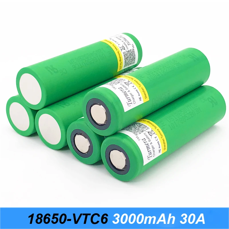 Оригинальный 18650 VTC6 3000 мАч 30 Ампер подходит для электрические сигареты к Тесла ijoy