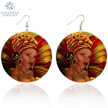 SOMESOOR Black Beauty Afro Art Wooden Drop Earrings African Flower Headwrap Woman 6cm Flat Round Handmade Dangle Jewelry Gifts
SOMESOOR Black Beauty Afro Art Wooden Drop Earrings African Flower Headwrap Woman 6cm Flat Round Handmade Dangle Jewelry Gifts