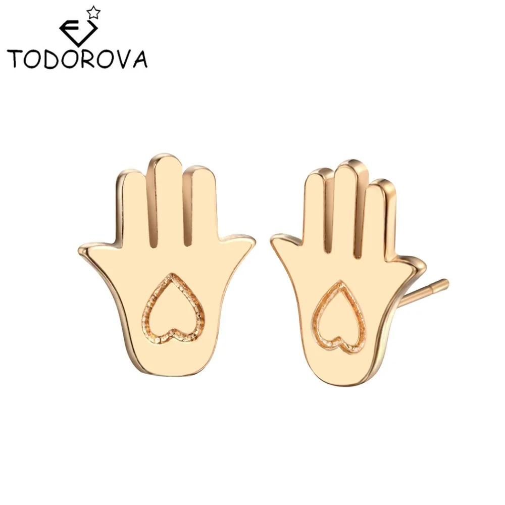 Todorova Hand-Shaped Symbol Amulet Stud Earring Hand Of Fatima Ear Studs Hamsa Cool Earrings Special Heart Girls Gift
Todorova Hand-Shaped Symbol Amulet Stud Earring Hand Of Fatima Ear Studs Hamsa Cool Earrings Special Heart Girls Gift