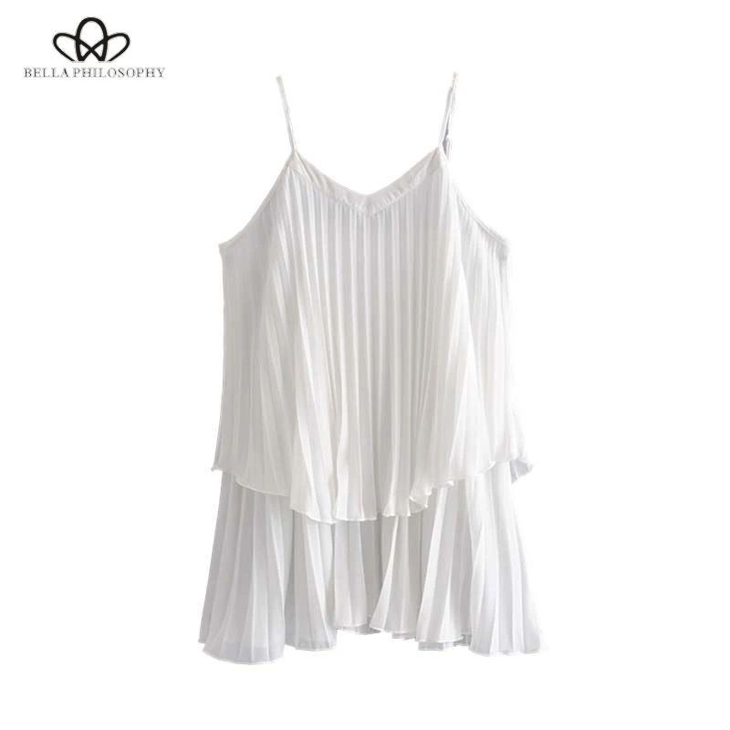 Bella Philosophy women chic V neck chiffon pleated camis backless sleeveless ruffles blouse straps female white tops blusas
Bella Philosophy women chic V neck chiffon pleated camis backless sleeveless ruffles blouse straps female white tops blusas