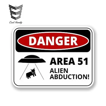 

EARLFAMILY 13cm x 10cm Car Styling Danger Sign Area 51 Decal Personality Vinyl Car Sticker Waterproof Window Bumper Accessories