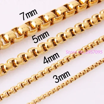 2/3/4/5/7mm Fashion Women Men's Chain Necklace Unisex Gold Color Round Box Link Stainless Steel Jewelry Necklace
2/3/4/5/7mm Fashion Women Men's Chain Necklace Unisex Gold Color Round Box Link Stainless Steel Jewelry Necklace