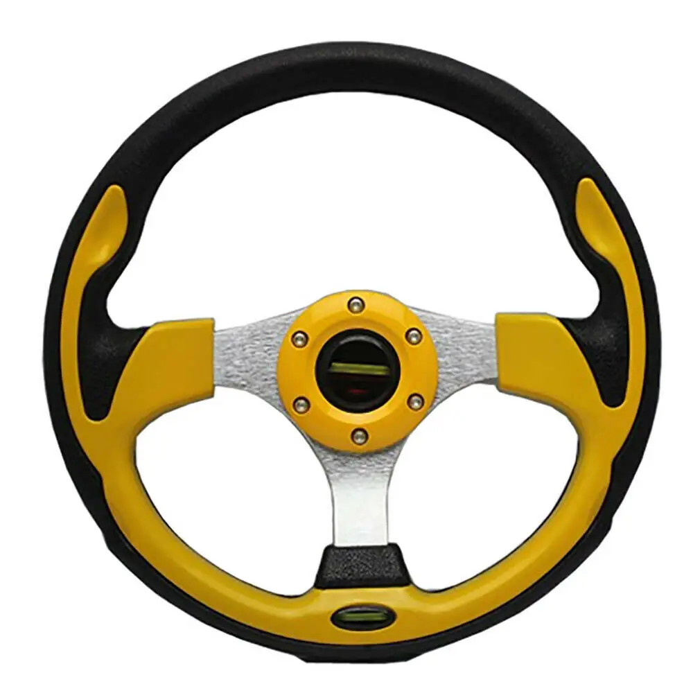13"Black&Yellow PVC Holder Chrome Spoke Flat Universal Fit Racing Steering Wheel
13"Black&Yellow PVC Holder Chrome Spoke Flat Universal Fit Racing Steering Wheel
