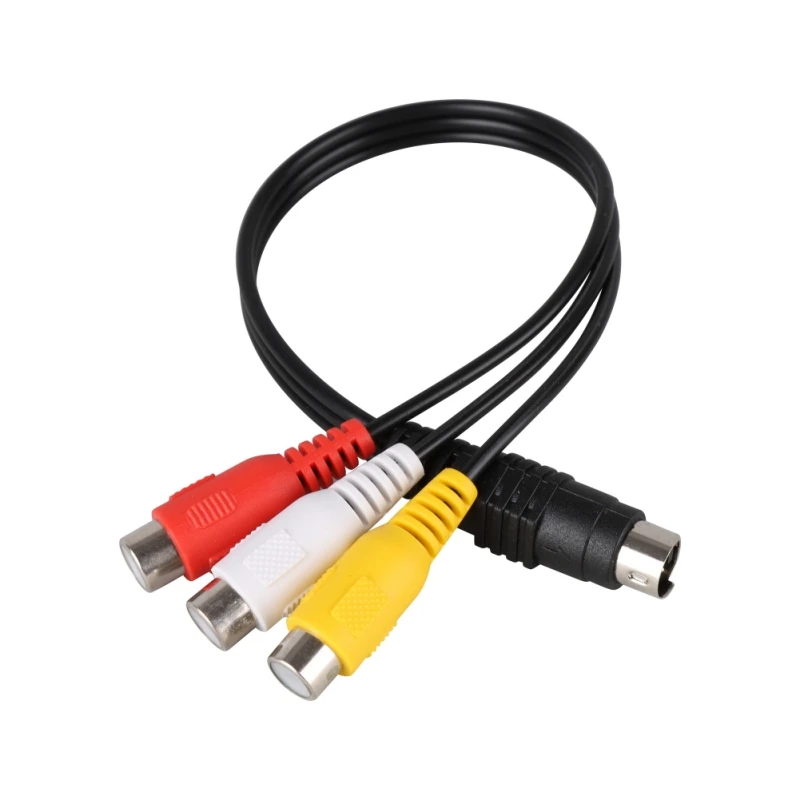 Аудиокабель 4 Pin S-Video to 3 RCA Женский ТВ-адаптер кабель для ноутбука с разъемом и