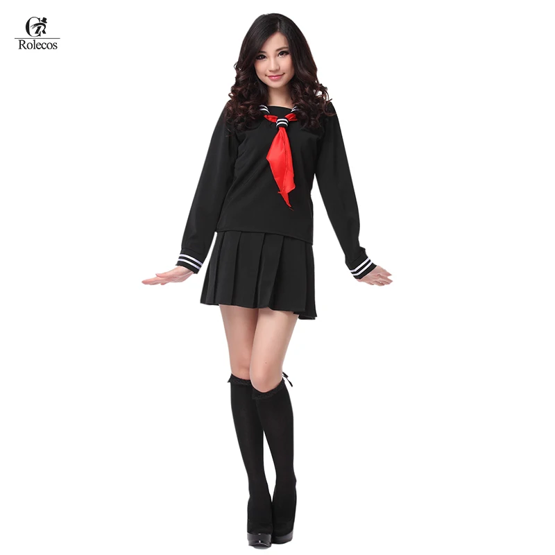 ROLECOS S 3XL Hell Girl Enma Ai Косплей Костюм японский матрос школьная форма черный наряд