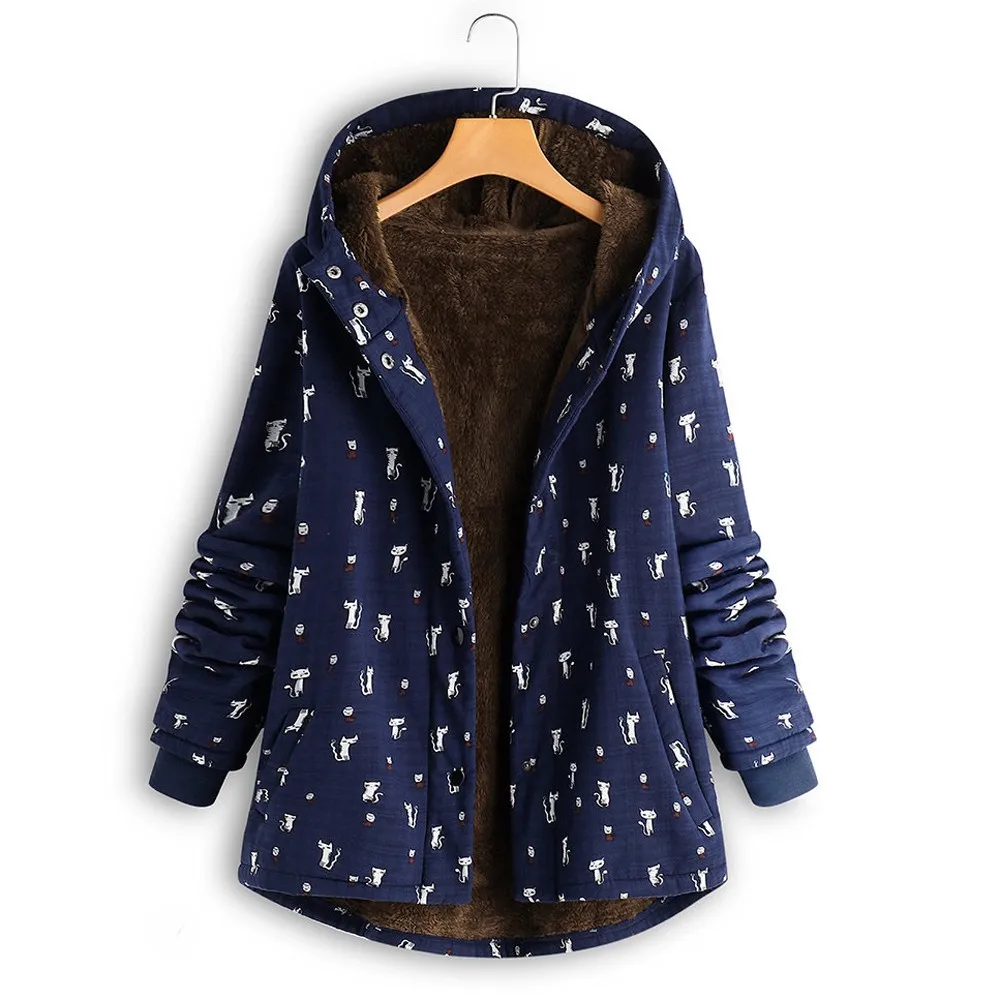 Feitong 2018 Womens Winter Warm Outwear Cat Print Hooded Pockets Vintage Oversize Hasp Coats
Feitong 2018 Womens Winter Warm Outwear Cat Print Hooded Pockets Vintage Oversize Hasp Coats