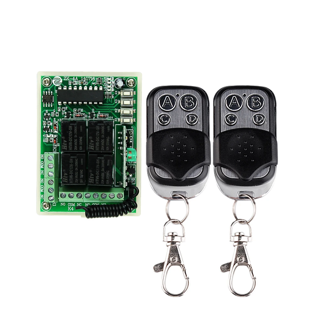 DC 12V 10A 4CH 1CH Independent Relay Wireless Remote Light Switch Receiver Transmitter Momentary Toggle Learning Code Switch
DC 12V 10A 4CH 1CH Independent Relay Wireless Remote Light Switch Receiver Transmitter Momentary Toggle Learning Code Switch