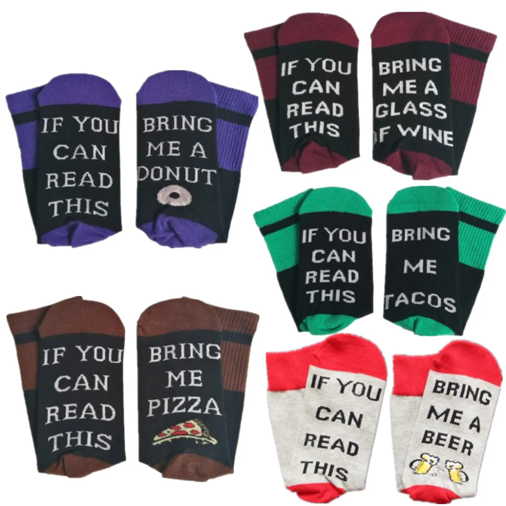 Women Men Funny Cotton Socks if you can read this bring me a Pizza Beer Wine Donut Coffee Humor Words Female printed Xmas Sock
Women Men Funny Cotton Socks if you can read this bring me a Pizza Beer Wine Donut Coffee Humor Words Female printed Xmas Sock