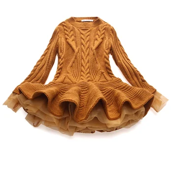 Spring 2019 Autumn Girls Dresses Knitting wool Sweater Baby Dress Children clothes long-sleeved Lace girls princess Dress 2t-6t
Spring 2019 Autumn Girls Dresses Knitting wool Sweater Baby Dress Children clothes long-sleeved Lace girls princess Dress 2t-6t